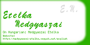 etelka medgyaszai business card